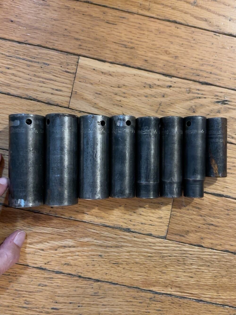 Snap-on 8 Pc SAE Deep Impact Socket Set 1/2-15/16 1/2 Drive 6 Point SIM USA